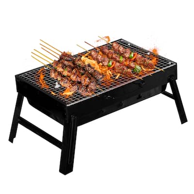 Gardenised Portable Charcoal Grill Foldable Stainless Steel BBQ for Camping Backyard Tailgating Hiking Picnic Travel, Large