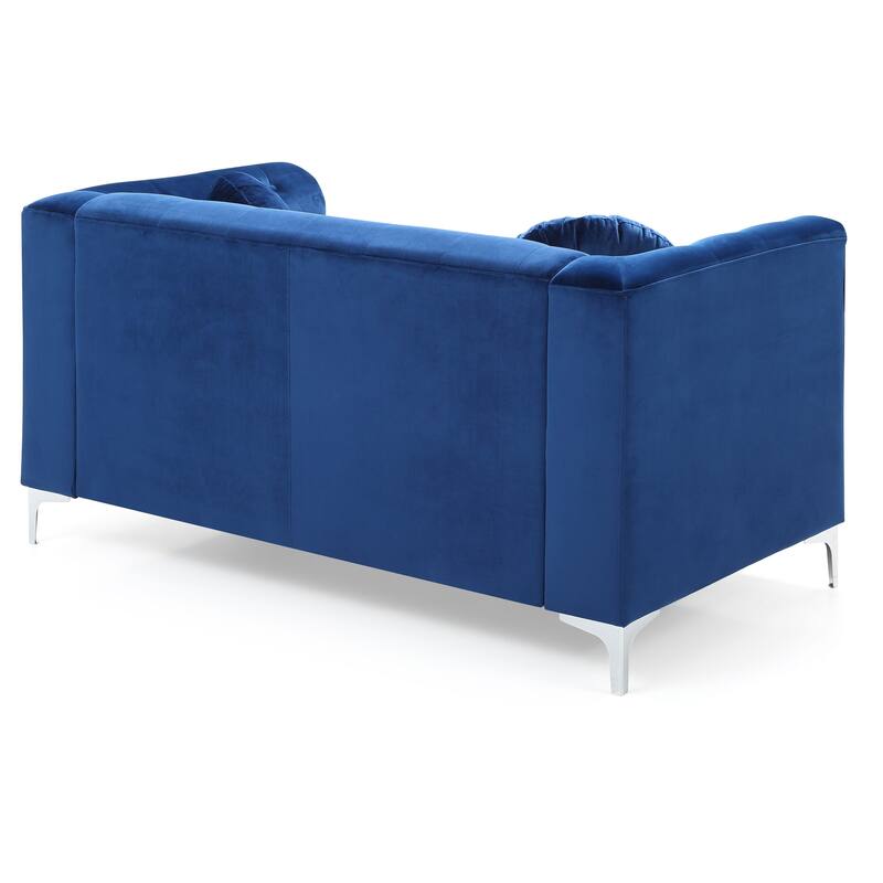 Pompano Velvet Button Tufted Loveseat
