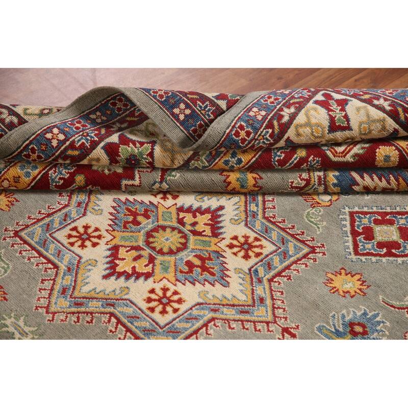 Kazak Area Rug Hand-Knotted Wool Carpet - 6'9" x 9'8"