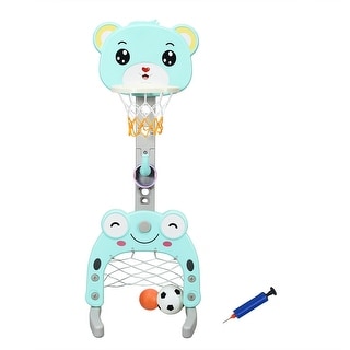 Adjustable Kids 3-in-1 Basketball Hoop Set Stand with Balls - 21.5" x 19.5" x 52.5"-62.5" (L x W x H)