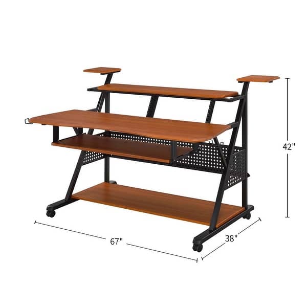 Rectangular Music Desk with1 Keyboard Tray and Earphone Rack - Bed Bath ...
