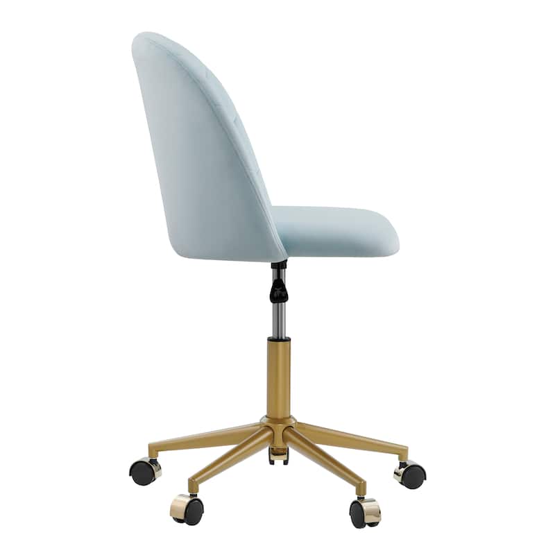 Aubrie Velvet Curved Swivel Desk Chair
