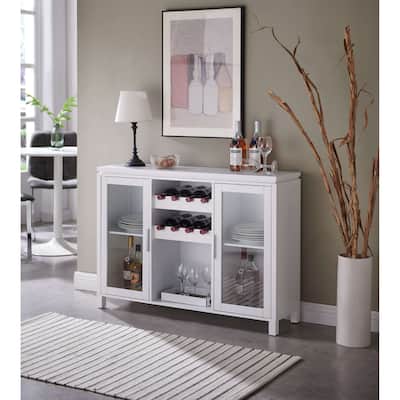 Wine Bar Storage Cabinet, Sideboard Buffet with Wine and Glass Rack