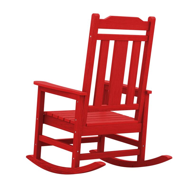Outdoor Patio HDPE Rocking Chiar, Extra Wide Seat & Backrest