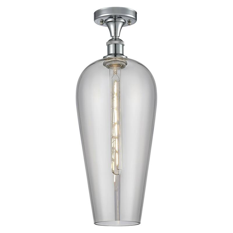Innovations Lighting Endless Possibilities Ballston - Chelsea - 1 Light 8" Semi-Flush Mount - Polished Chrome/Light Smoke