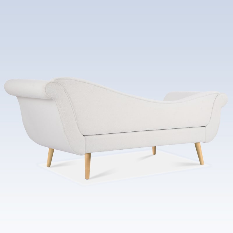 Modern Chaise Lounge with Scroll Arm For Living Room