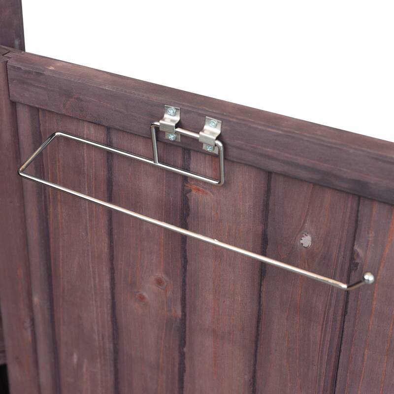 39 Inch Outdoor Kitchen Island Fir Wood Cabinet Stainless Steel Top Drawer