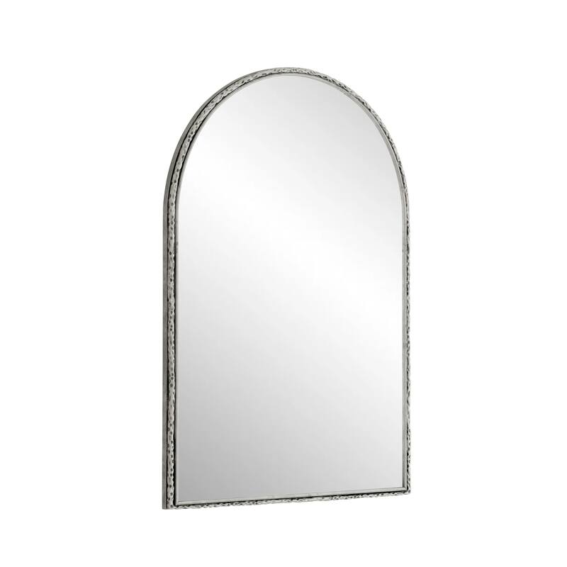 Silver Arched Wall Mirror - Bathroom Vanity & Home Decor