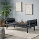 preview thumbnail 25 of 42, Zentner Rustic Tufted Double End Chaise Lounge by Christopher Knight Home - 65.25" L x 27.50" W x 24.00" H Faux Leather_Midnight Black + Gray
