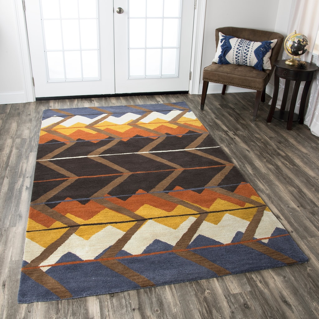 Alora Decor Pueblo Multi-colored Hand-tufted Wool Rug