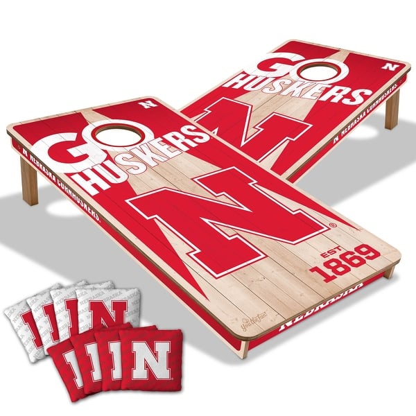 slide 2 of 6, Nebraska Cornhuskers NCAA 2x4 Cornhole Board Set Include Carrying Case