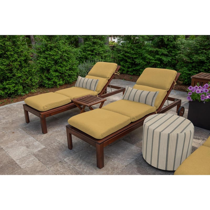 Solid 1-Piece Outdoor Chaise Cushion, 22.5"W x 74"L, Pottery - 22.5"W x 74"L
