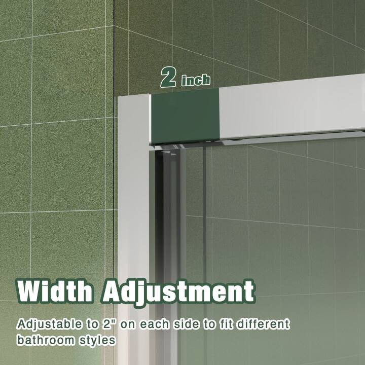 Topcraft 56“-60 ”W x 70 "H Aluminum Framed Sliding Shower Door - 60*70