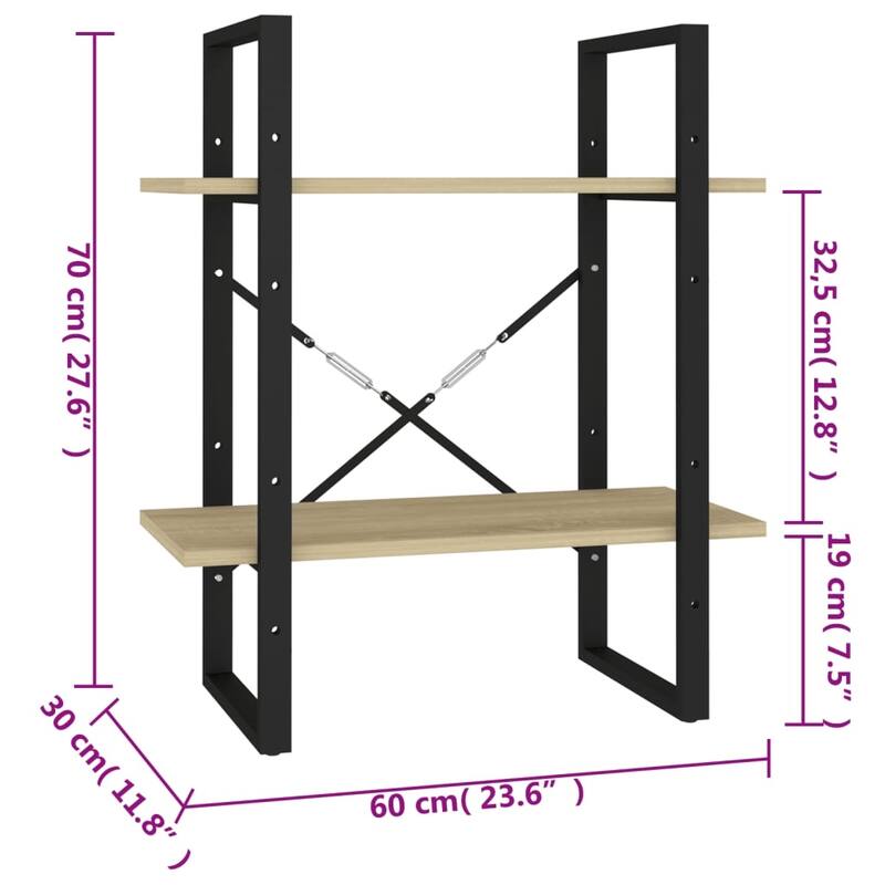 vidaXL Bookshelf Book Cabinet Shelving Unit for Living Room Engineered Wood