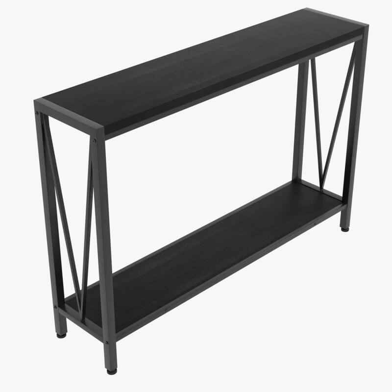 Easy Assembly Modern Sofa Table with Shelf for Entryway