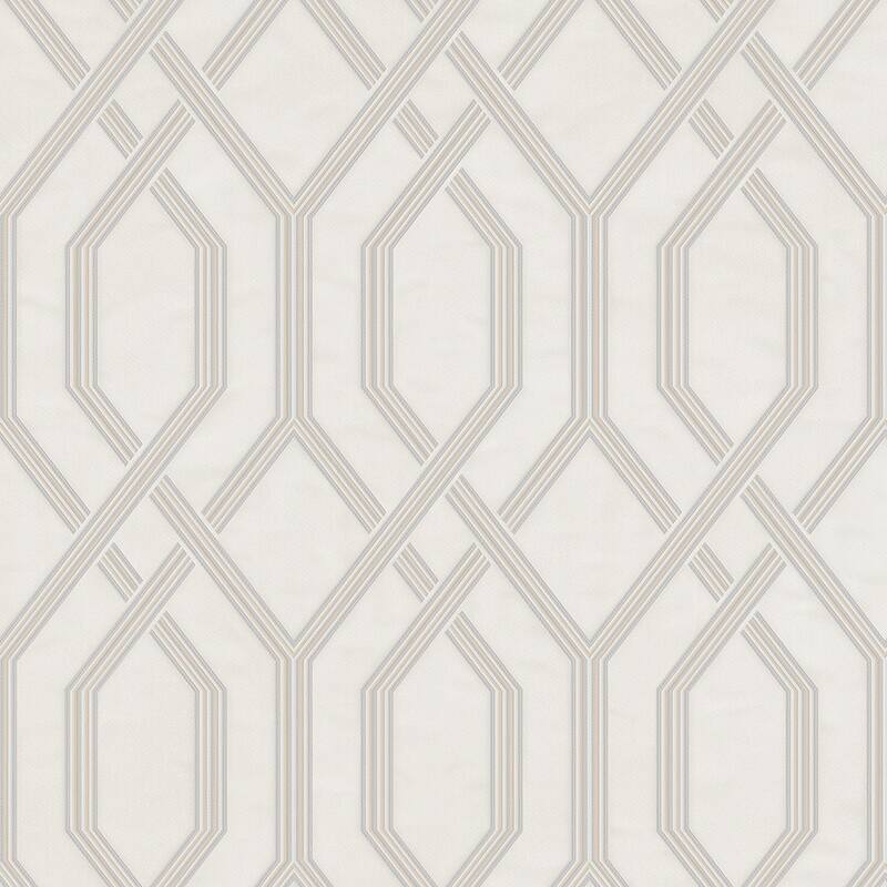 Modern Flocked Geometric Embossed Wallpaper