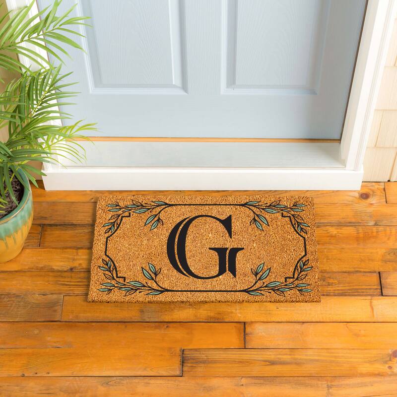28 in. x 16 in. Monogram Coir Mat, Letter "G"