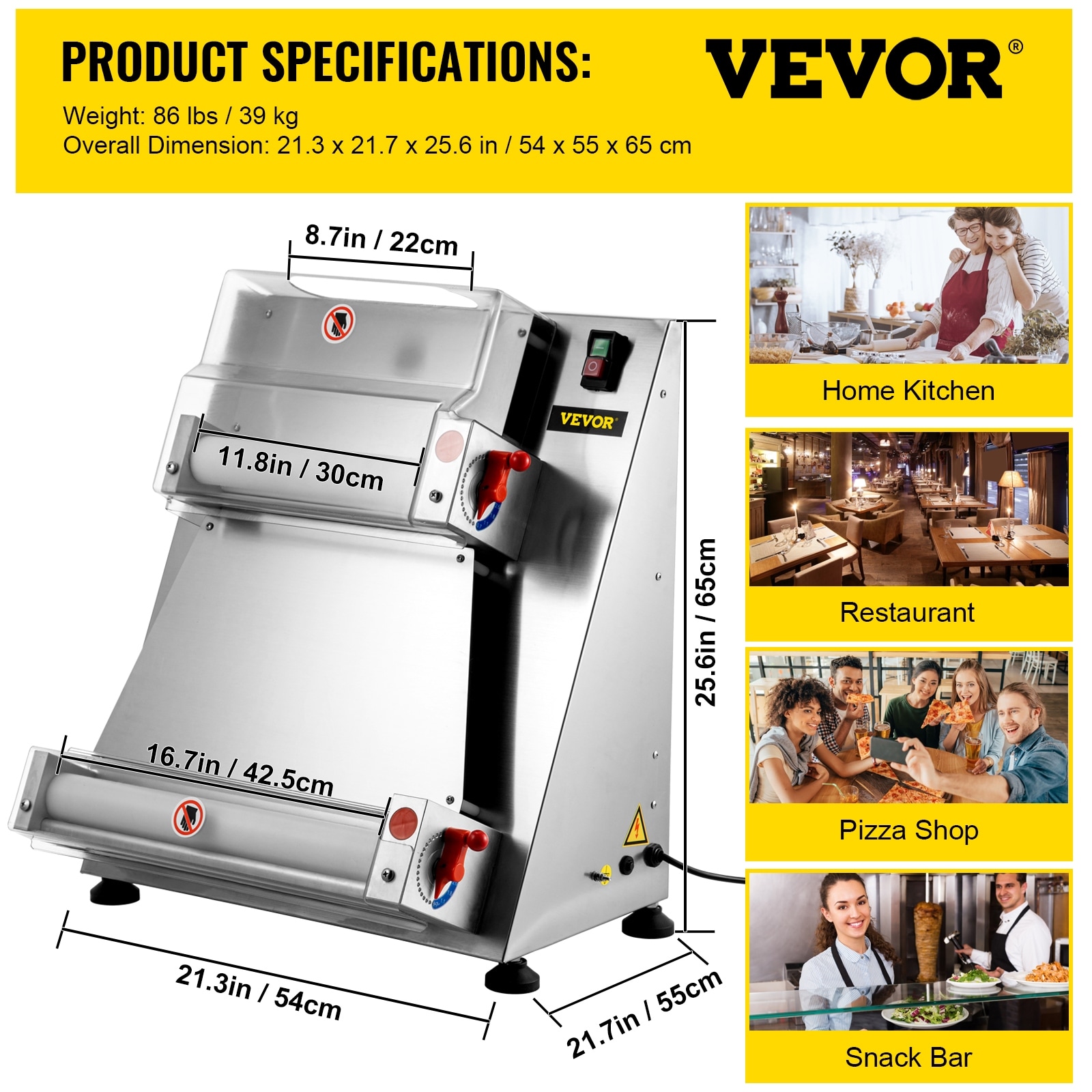 VEVOR Pizza Steel Baking Stone 16 in. x 14 in. x 0.2 in. High