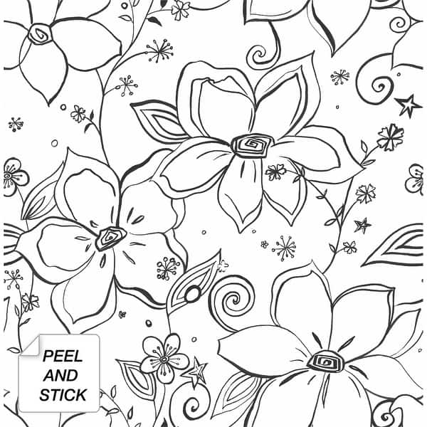 Nextwall Linework Floral Peel And Stick Removable Wallpaper Overstock 31526684 Choose from a curated selection of black and white wallpapers for your mobile and desktop screens. seabrook wallpaper