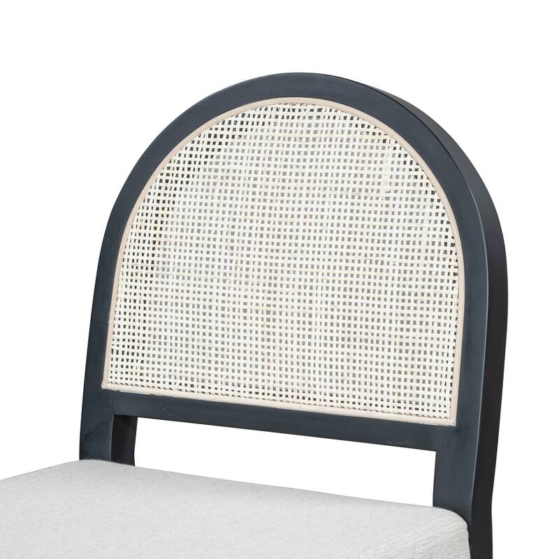 Christopher Knight Home - Elowen Natural Rattan Woven Back with Upholstered Counter Bar Stool (Set of 2)