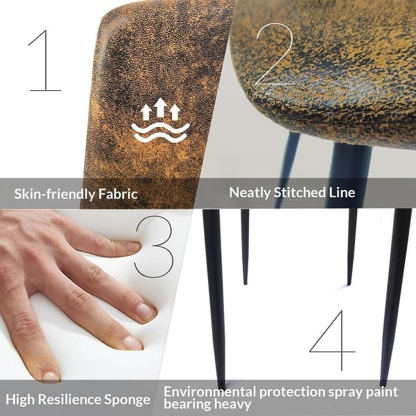 dimension image slide 1 of 7, Modern Upholstered Dining Chairs Set of 4