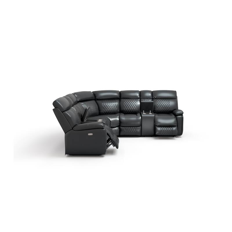 Infinity 3 Piece Transitional Faux Curved Living Room Reclining Sectional