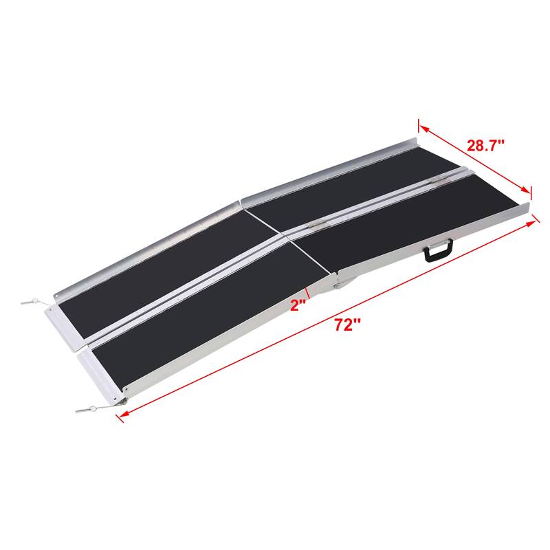 wheel chair ramp 6ft ,aluminium threhold ramp,Portable and Foldable, 600 Pound Capacity, Non-Skid Surface, Two Separate Pieces