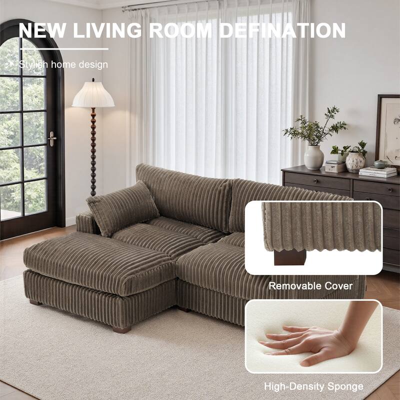 Oversized Plush Modular Sectional Sofa Set L Shaped Couch