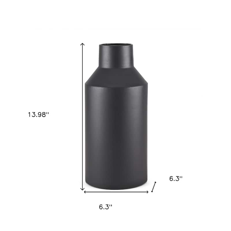 14" Black Metal Table Vase - 6.30
