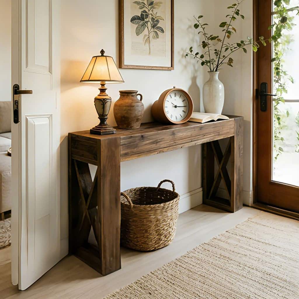Solid Wood Console Table for Living Room