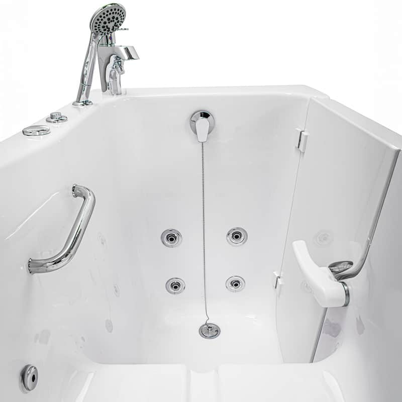 Ella Standard Acrylic Hydro Massage w/ Independent Foot Massage Walk in Tub 30"x60", 2 Piece Faucet