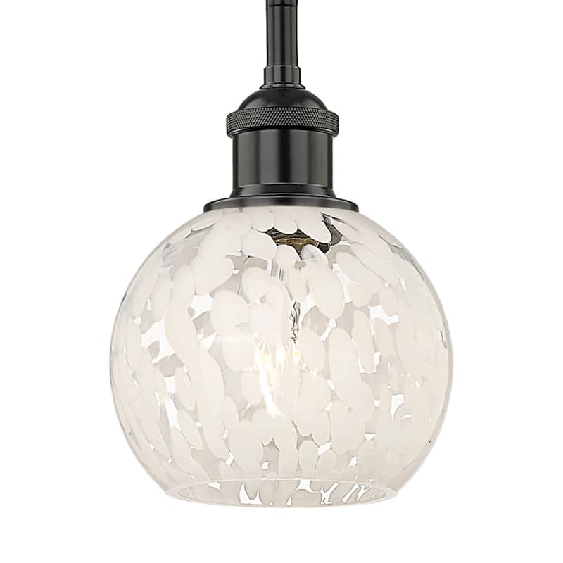Innovations Lighting 616-1S 8 6 White Mouchette Pendant White - Matte Black