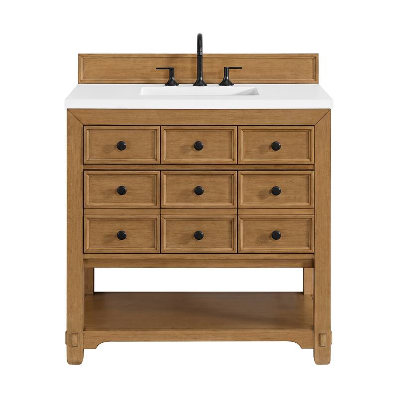 James Martin Vanities 505-V36-3WZ Malibu 36" Free Standing Single - Amber Birch - Wood Finish