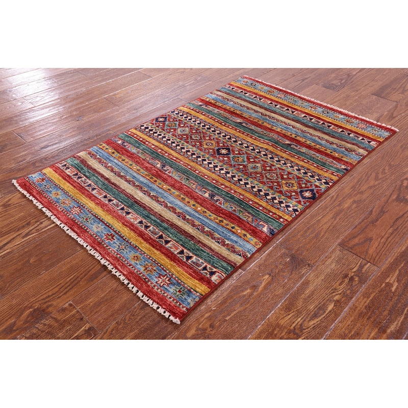 Golden Nile Khorjin Persian Gabbeh Hand Knotted Wool Rug - 2' 7" X 4' 0"