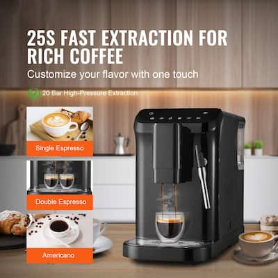 Espresso Machine 20Bar with Milk Frother & 15 Grinding Settings - 20-Bar