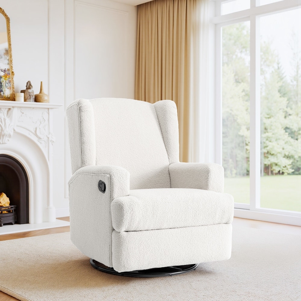 UIXE Upholstered Modern Swivel Glider Rocker Recliner