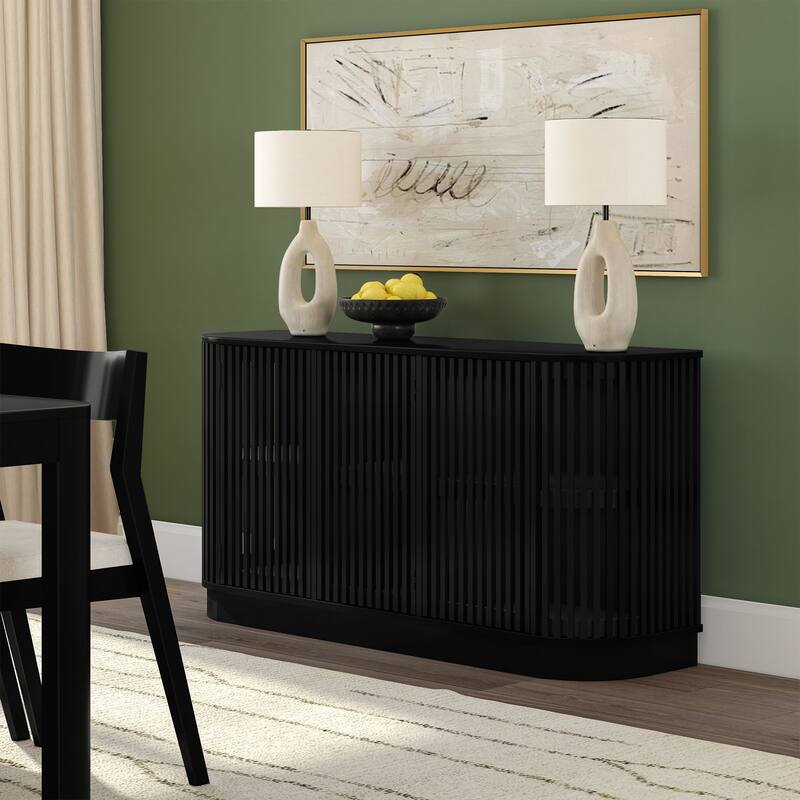 Plank and Beam Contour Curved 3-Door Sideboard/TV Stand