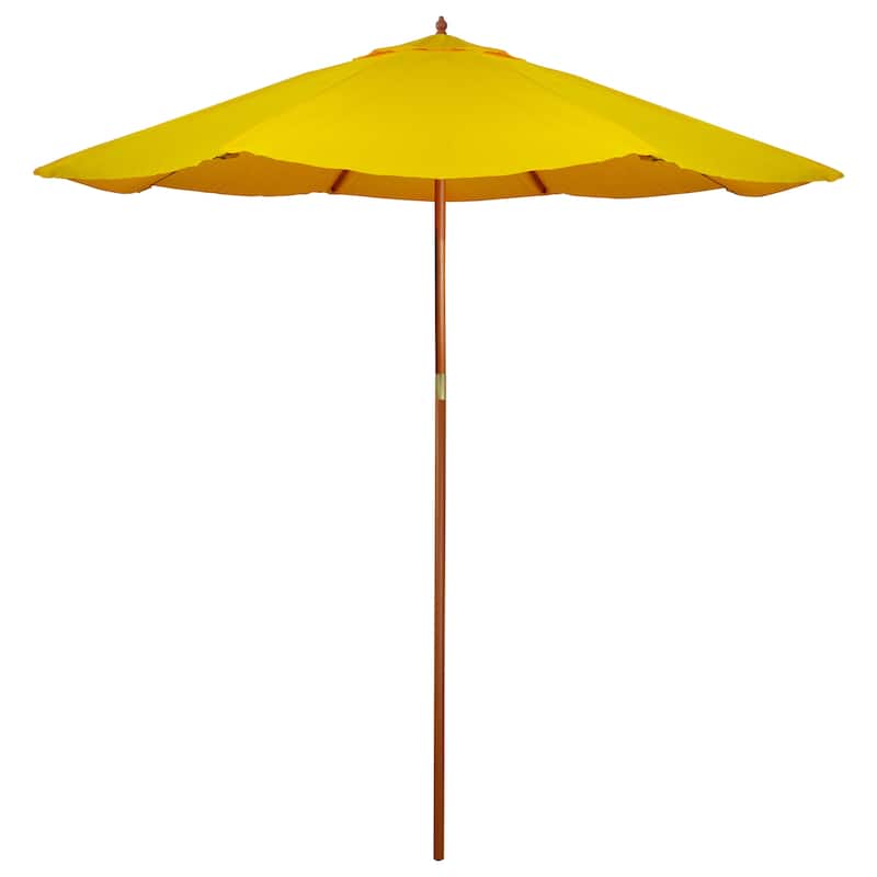 8.5ft Outdoor Patio Market Umbrella with Wooden Pole - Yellow