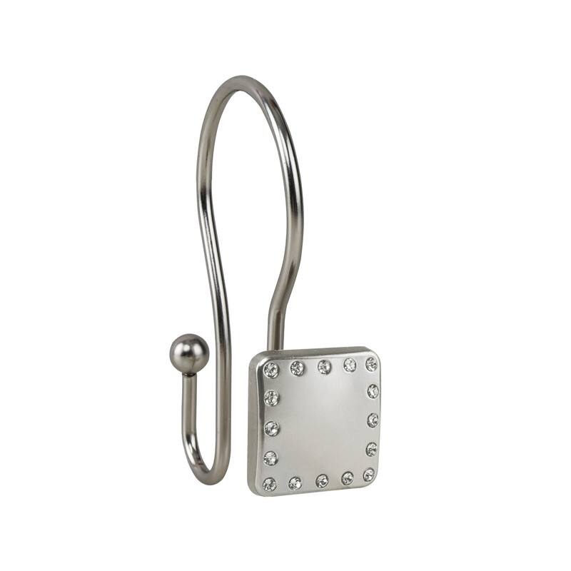 Utopia Alley Shower Hooks, Double Shower Curtain Hooks for Bathroom, Crystal Design, Set of 12
