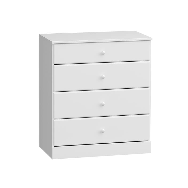 Prepac Astrid 4 Drawer Dresser for Bedroom, Chest of Drawers, Bedroom Furniture, Clothes Storage and Organizer - Crystal White