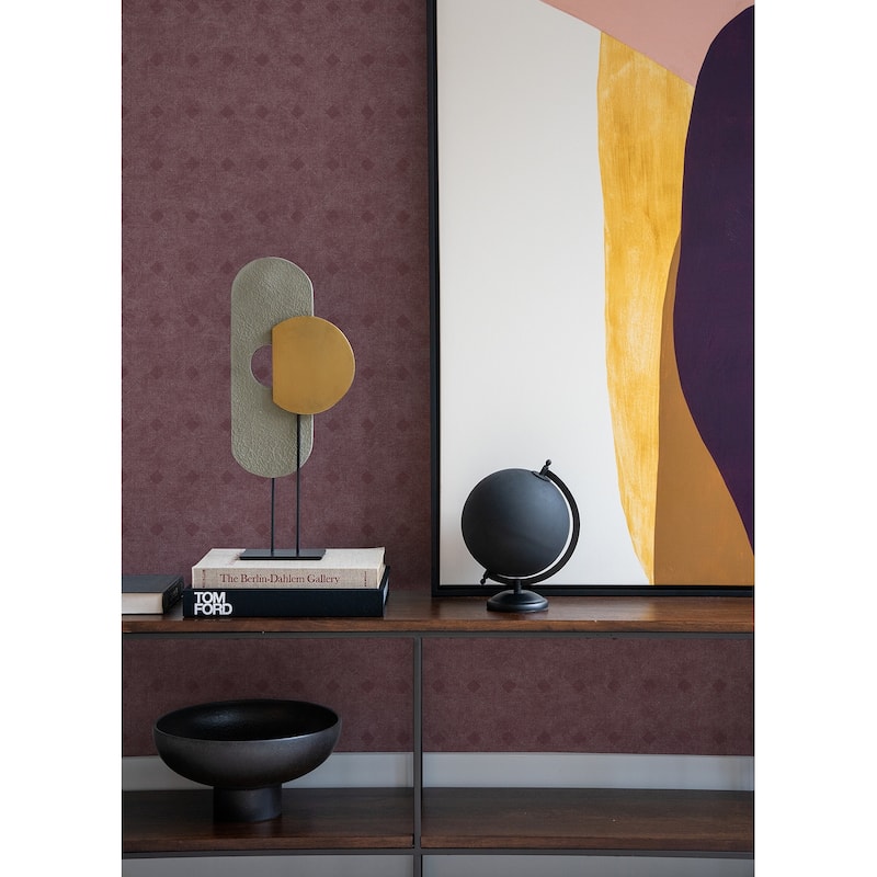 Advantage Peugot Merlot Geometric Wallpaper - 20.9in x 396in x 0.025in - 20.9in x 396in x 0.025in