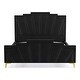 preview thumbnail 11 of 16, Glim Art Deco Velvet Upholstered Tufted Platform Bed by Furniture of America