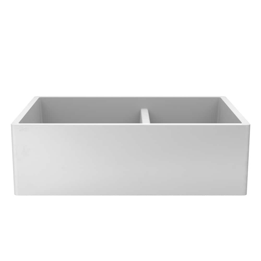 Farmhouse 33-inch Double Bowl NativeStone Kitchen Sink - 33" x 21" x 10.25"