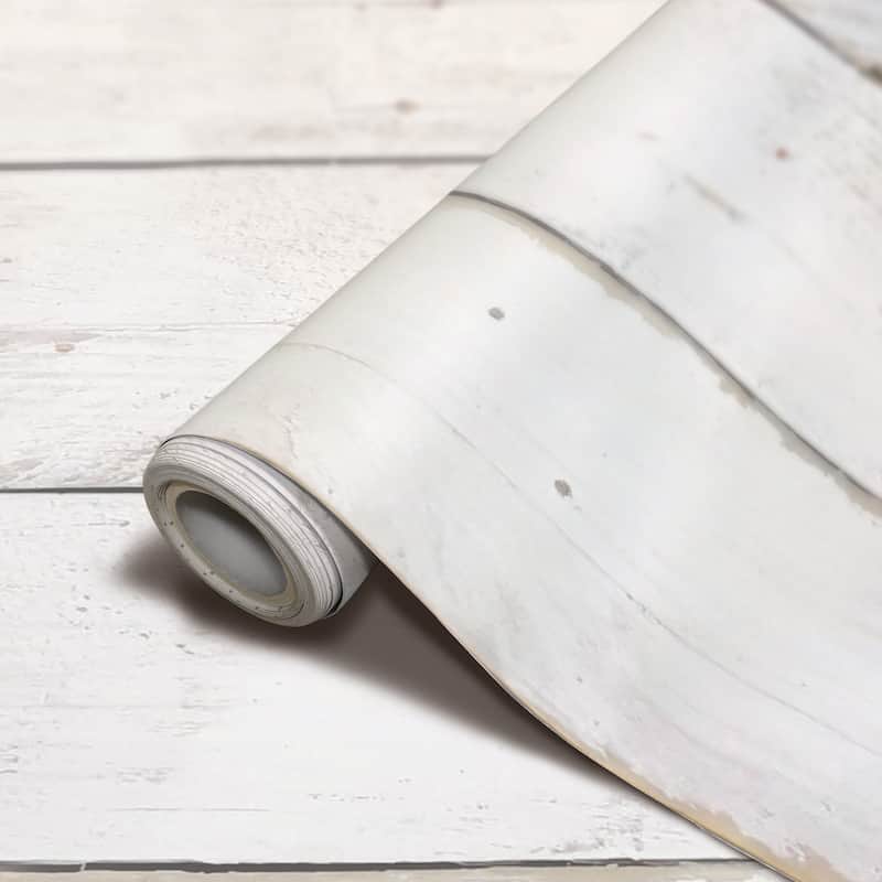 Teacher Created Resources Peel and Stick Decorative Paper Roll, 17-1/2" x 10 ft, White Shiplap