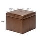preview thumbnail 21 of 28, Adeco Bonded Leather Contrast Stitch Square Storage Ottoman Footstool