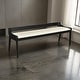preview thumbnail 6 of 4, Kee 60 Inch Dining Bench, Black Rubberwood Frame, Low Back, Cushioned Seat