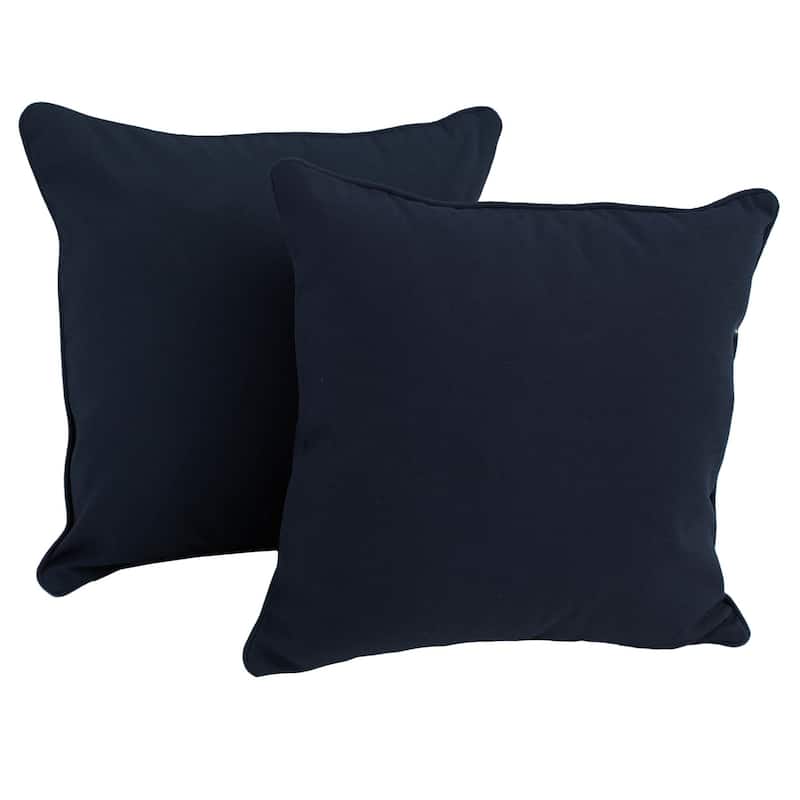 18-inch Twill Throw Pillows (Set of 2) - Navy