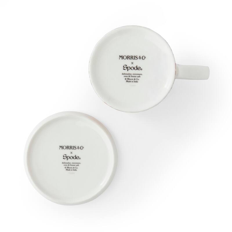 Portmeirion Morris & Co Mug & Coaster Set, Madder - 12oz mug