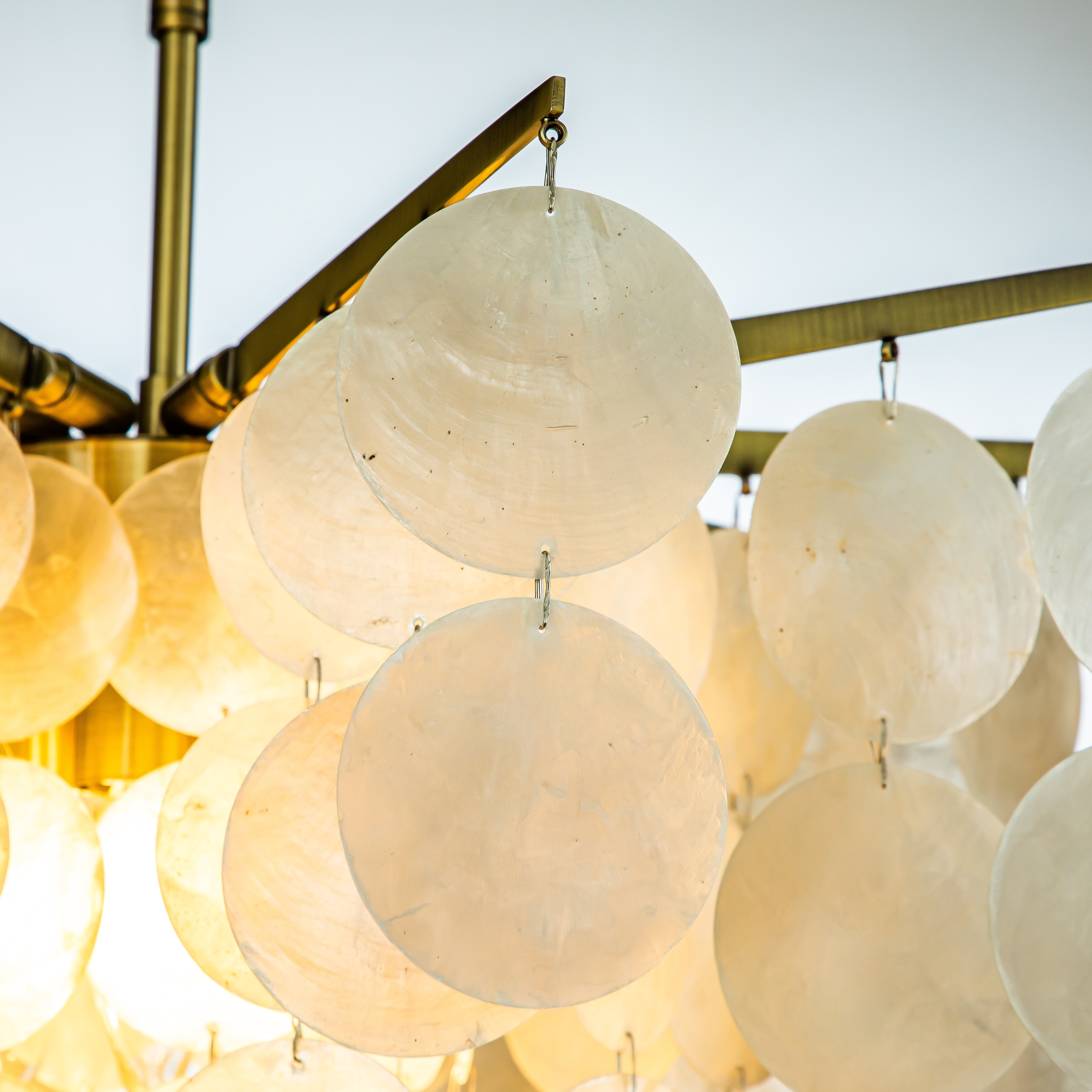 CraftHome Modern Coastal Tier Capiz Shell Chandelier in - Picture 8 of 14