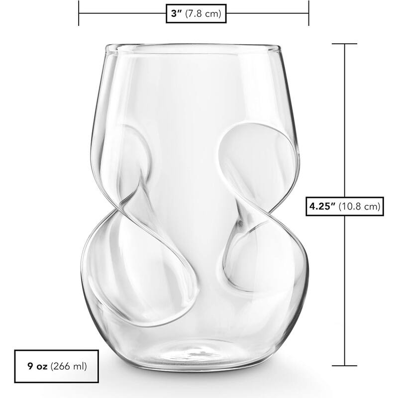 Final Touch Conundrum Stemless White Wine Glasses Set of 4 - 9 oz